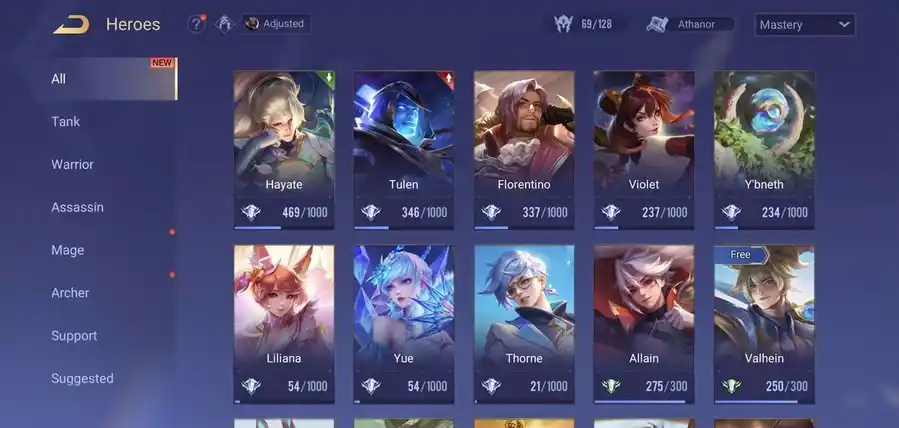Arena of Valor account