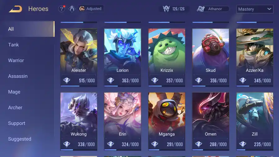 Arena of Valor account