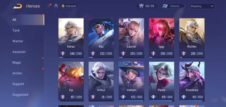 Arena of Valor account