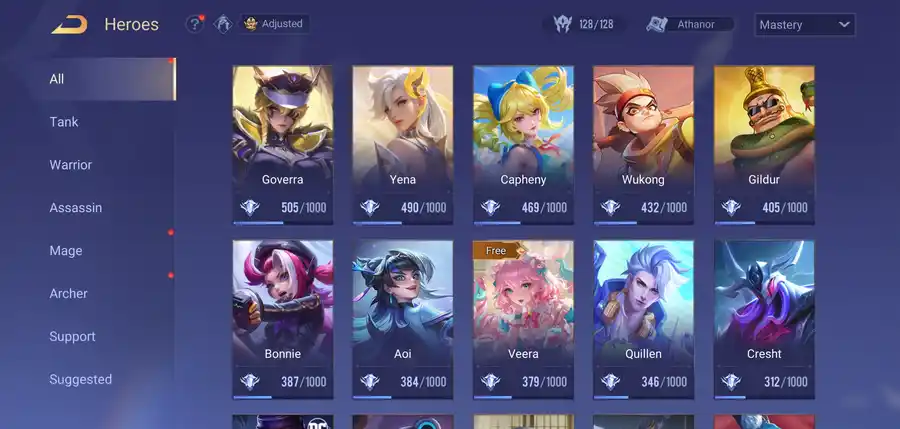 Arena of Valor account