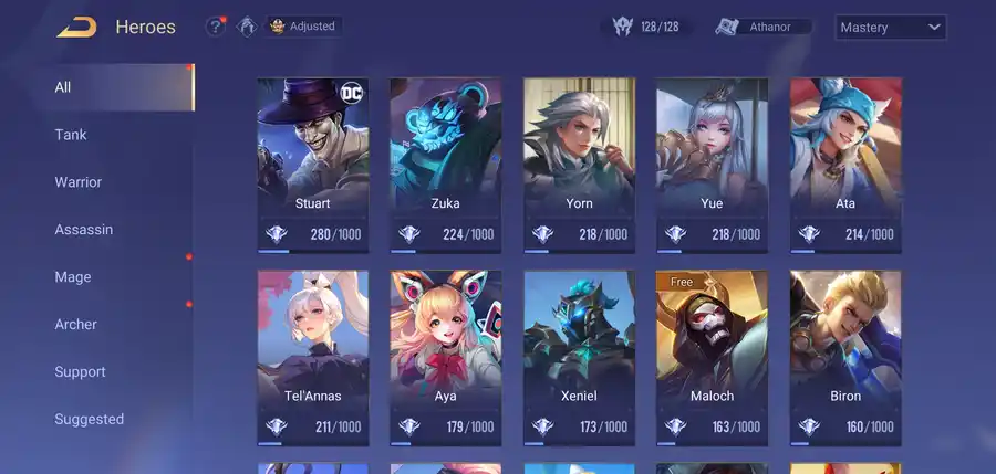Arena of Valor account