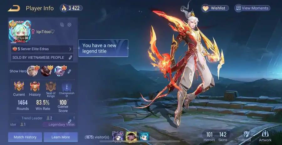 Arena of Valor account