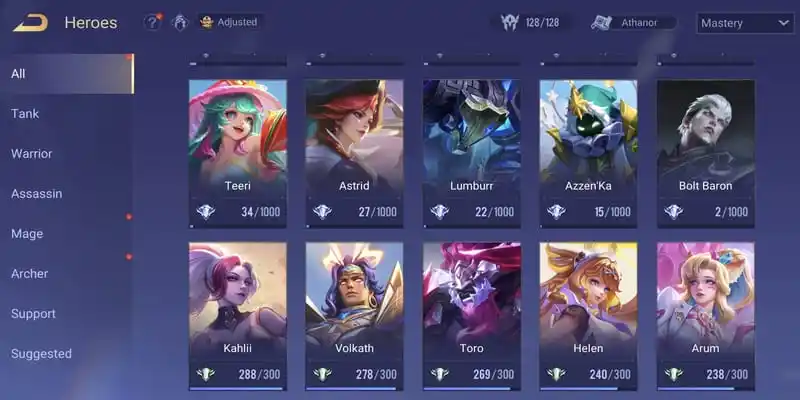 Arena of Valor account