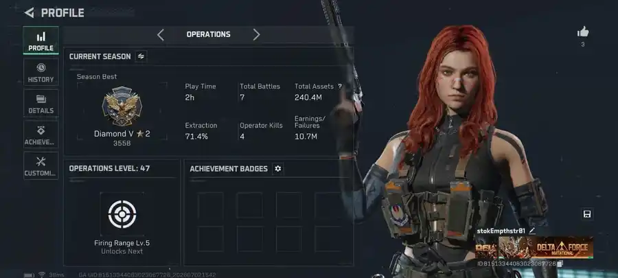 Delta Force account
